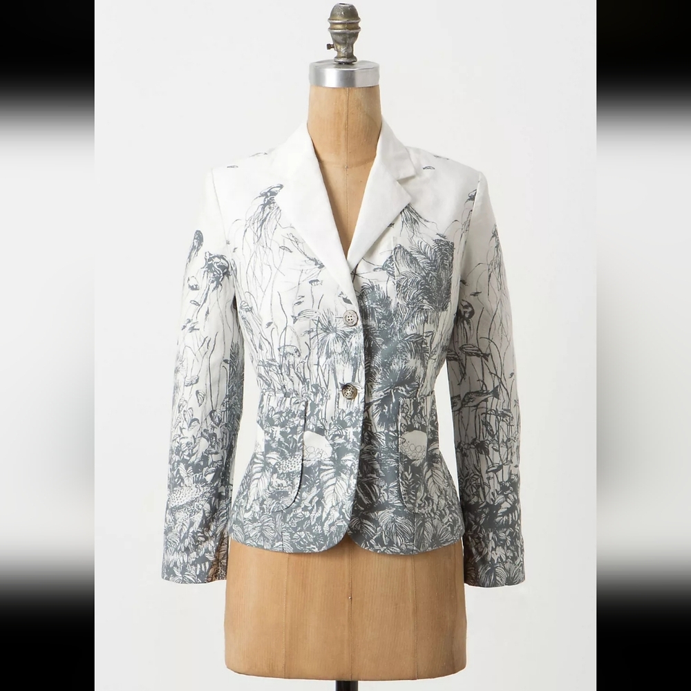 Anthropologie Daughters of the Liberation Sea Nettle Blazer Size US 2 NWOT